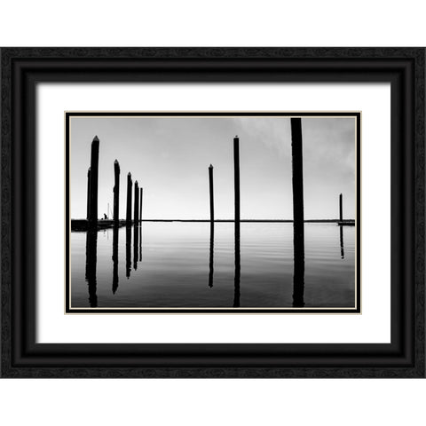 Calm Waters Black Ornate Wood Framed Art Print with Double Matting by Malone, Will