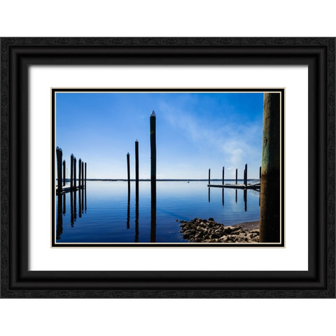 Ripples 2 Black Ornate Wood Framed Art Print with Double Matting by Malone, Will