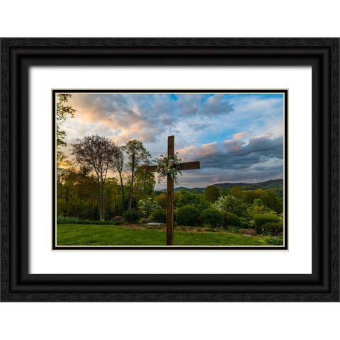 Cashiers Cross Black Ornate Wood Framed Art Print with Double Matting by Malone, Will