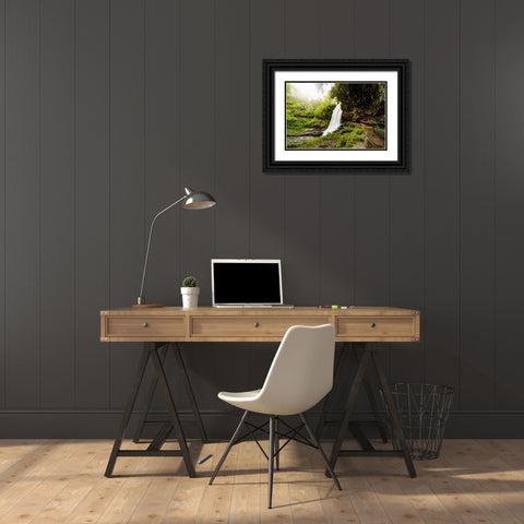 Dry Falls 3 Black Ornate Wood Framed Art Print with Double Matting by Malone, Will