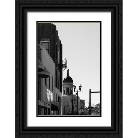 BW Courthouse Black Ornate Wood Framed Art Print with Double Matting by Malone, Will