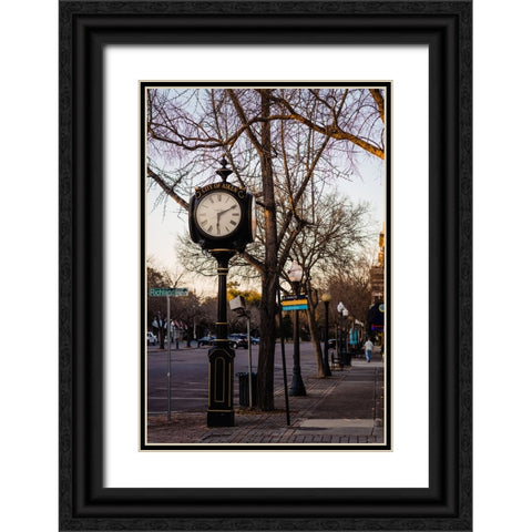 Aiken Clock Black Ornate Wood Framed Art Print with Double Matting by Malone, Will