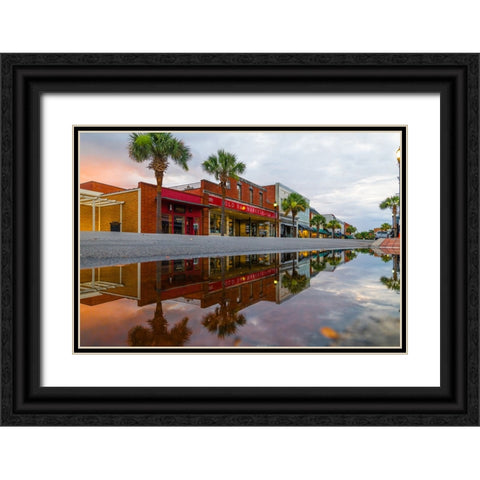 Downtown Beaufort Morning 2 Black Ornate Wood Framed Art Print with Double Matting by Malone, Will
