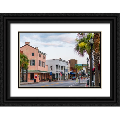 Downtown Beaufort Morning 3 Black Ornate Wood Framed Art Print with Double Matting by Malone, Will