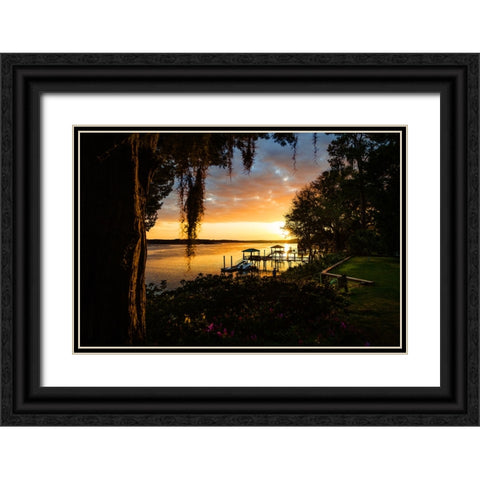 Classic Sunset Black Ornate Wood Framed Art Print with Double Matting by Malone, Will