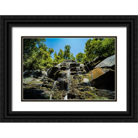 Yellow Branch Falls 2 Black Ornate Wood Framed Art Print with Double Matting by Malone, Will
