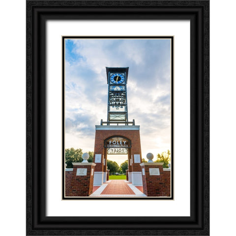 Centennial Plaza Vertical Black Ornate Wood Framed Art Print with Double Matting by Malone, Will
