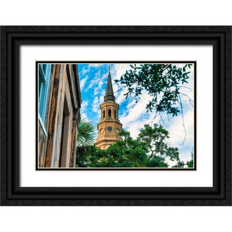 Church of Church Street Black Ornate Wood Framed Art Print with Double Matting by Malone, Will
