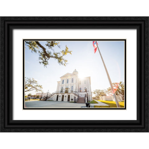 Courthouse 4 Black Ornate Wood Framed Art Print with Double Matting by Malone, Will