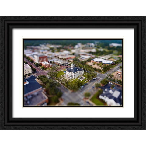 Courthouse 8 Black Ornate Wood Framed Art Print with Double Matting by Malone, Will