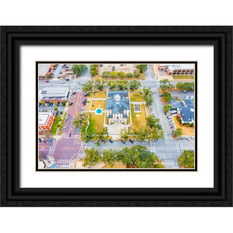 Courthouse 9 Black Ornate Wood Framed Art Print with Double Matting by Malone, Will