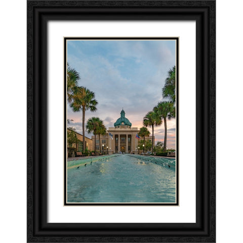 Courthouse Vertical Black Ornate Wood Framed Art Print with Double Matting by Malone, Will