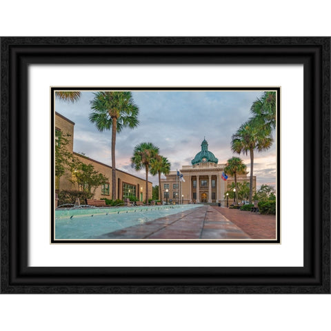 Courthouse 2 Black Ornate Wood Framed Art Print with Double Matting by Malone, Will