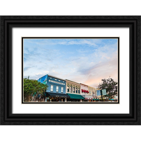 Downtown Deland Black Ornate Wood Framed Art Print with Double Matting by Malone, Will