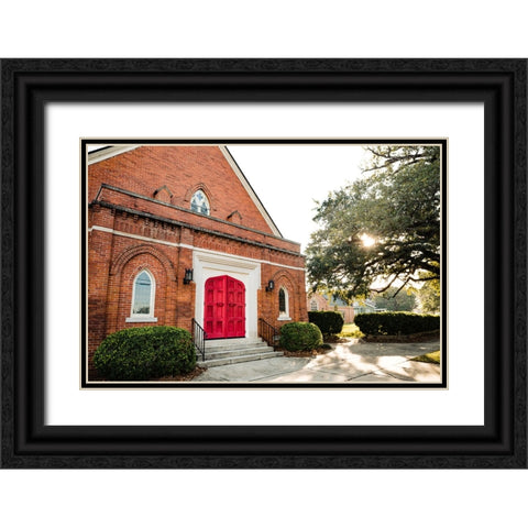 Episcople Church Black Ornate Wood Framed Art Print with Double Matting by Malone, Will