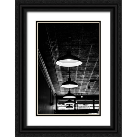 Hanging Lights Black Ornate Wood Framed Art Print with Double Matting by Malone, Will