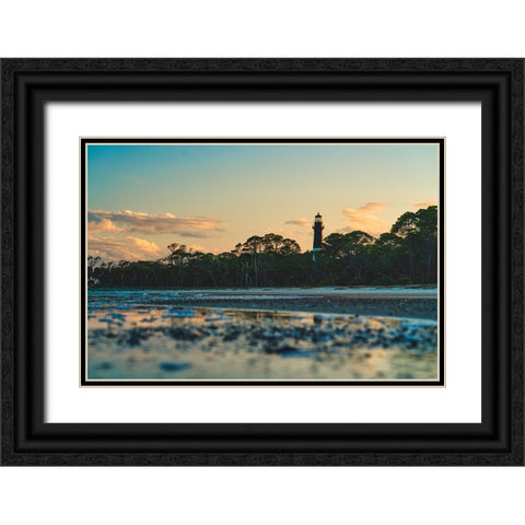 Hunting Island Lighthouse 2 Black Ornate Wood Framed Art Print with Double Matting by Malone, Will