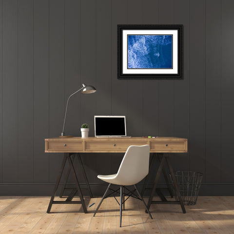 Morning Waves Blue 2 Black Ornate Wood Framed Art Print with Double Matting by Malone, Will