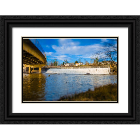 Pelzer Dam Black Ornate Wood Framed Art Print with Double Matting by Malone, Will