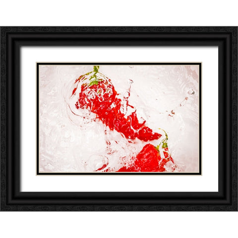 Red Hot 7 Black Ornate Wood Framed Art Print with Double Matting by Malone, Will