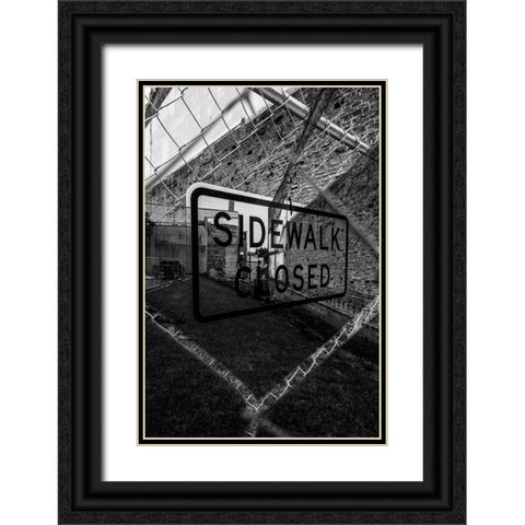 Sidewalk Closed 2 Black Ornate Wood Framed Art Print with Double Matting by Malone, Will
