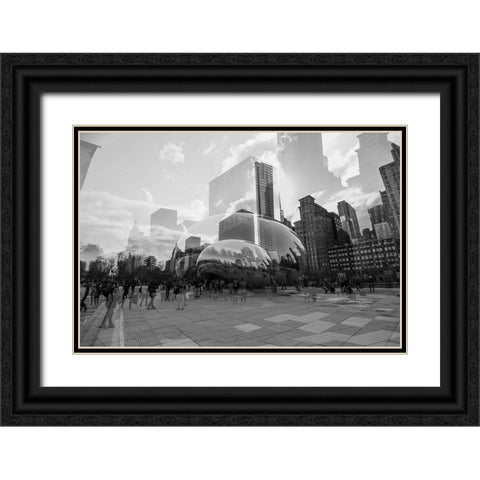 The Bean BW Black Ornate Wood Framed Art Print with Double Matting by Malone, Will