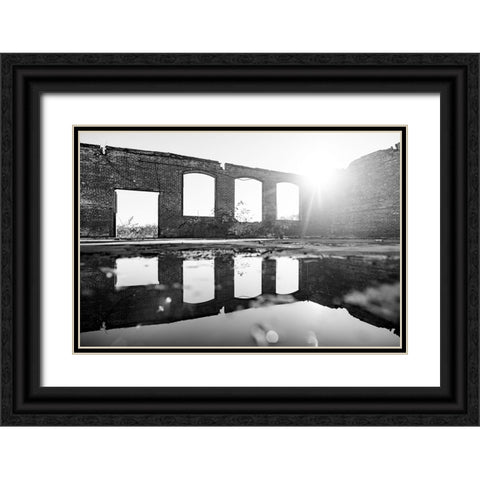 The Mill Reflection Black Ornate Wood Framed Art Print with Double Matting by Malone, Will