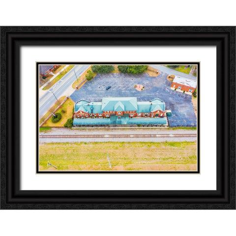 Train Station Black Ornate Wood Framed Art Print with Double Matting by Malone, Will