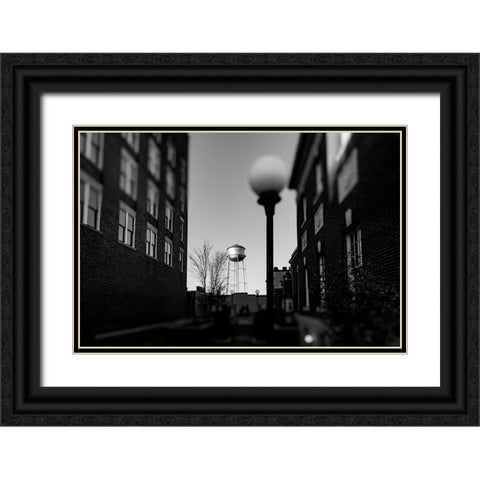 Watertower Alley Black Ornate Wood Framed Art Print with Double Matting by Malone, Will