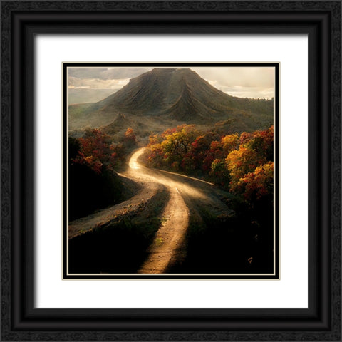 Autumn Road 6 Black Ornate Wood Framed Art Print with Double Matting by Screendoor