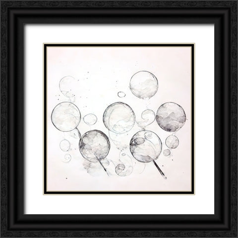 Bubbles 12 Black Ornate Wood Framed Art Print with Double Matting by Screendoor