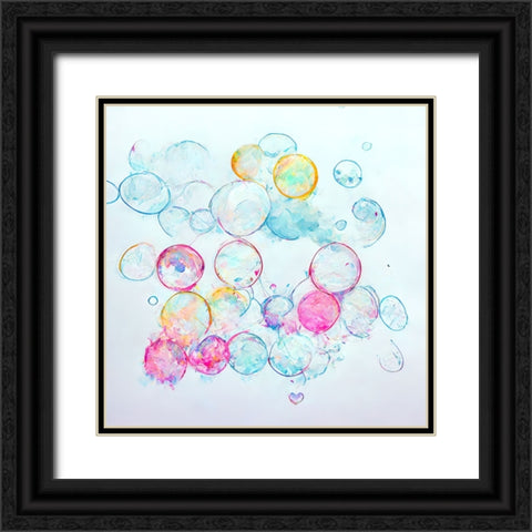 Bubbles 13 Black Ornate Wood Framed Art Print with Double Matting by Screendoor