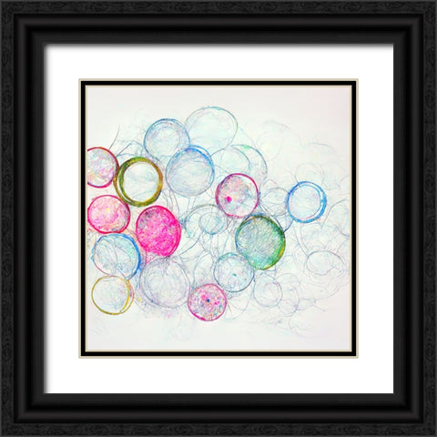 Bubbles 2 Black Ornate Wood Framed Art Print with Double Matting by Screendoor
