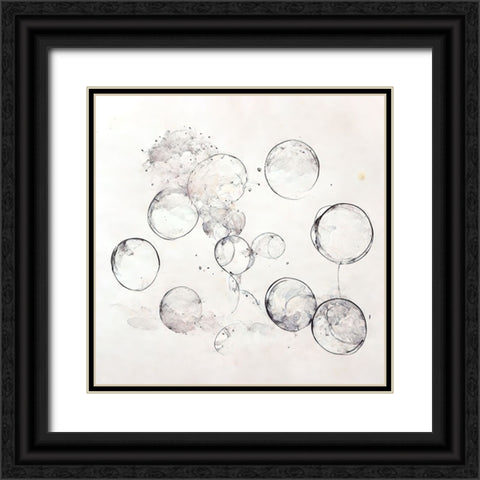 Bubbles 4 Black Ornate Wood Framed Art Print with Double Matting by Screendoor