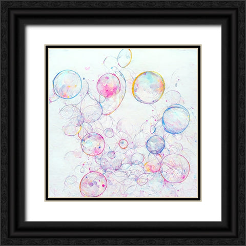 Bubbles 6 Black Ornate Wood Framed Art Print with Double Matting by Screendoor