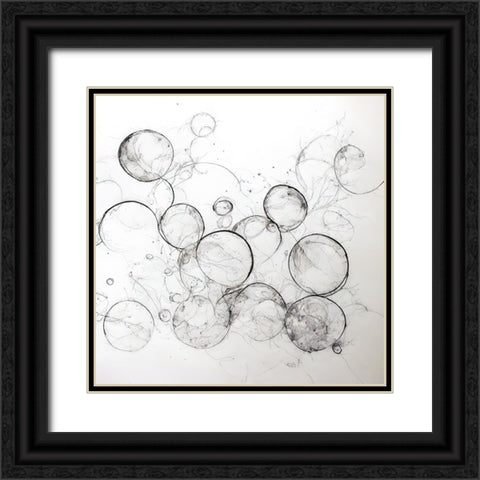 Bubbles 7 Black Ornate Wood Framed Art Print with Double Matting by Screendoor
