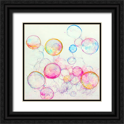 Bubbles 8 Black Ornate Wood Framed Art Print with Double Matting by Screendoor