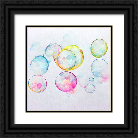 Bubbles 9 Black Ornate Wood Framed Art Print with Double Matting by Screendoor