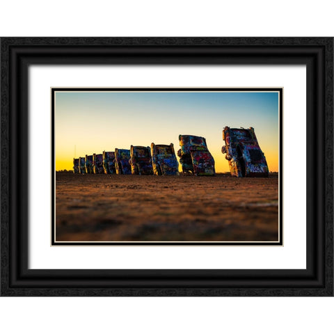 Cadillac Ranch 6 Black Ornate Wood Framed Art Print with Double Matting by Malone, Will