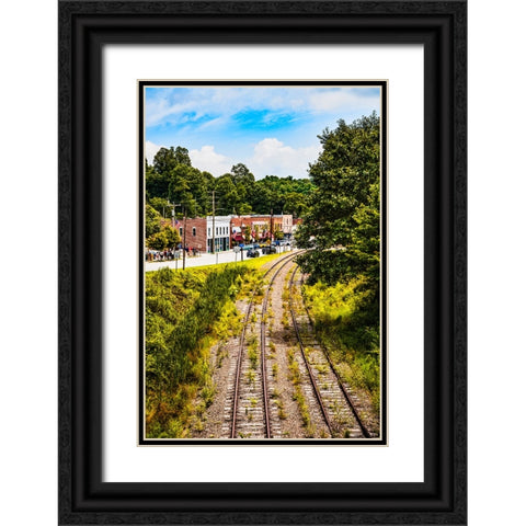 Downtown Saluda Vertical Black Ornate Wood Framed Art Print with Double Matting by Malone, Will