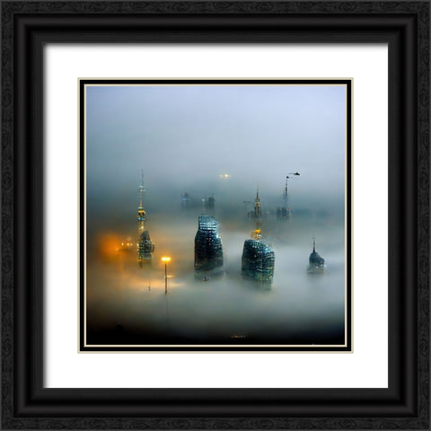 Engulfed in Fog Black Ornate Wood Framed Art Print with Double Matting by Screendoor