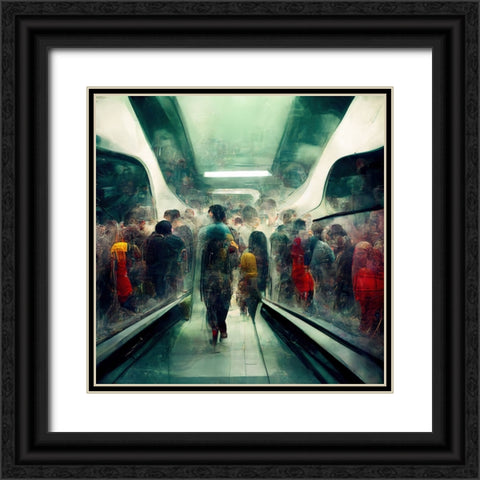 Futuristic City Subway 2 Black Ornate Wood Framed Art Print with Double Matting by Screendoor