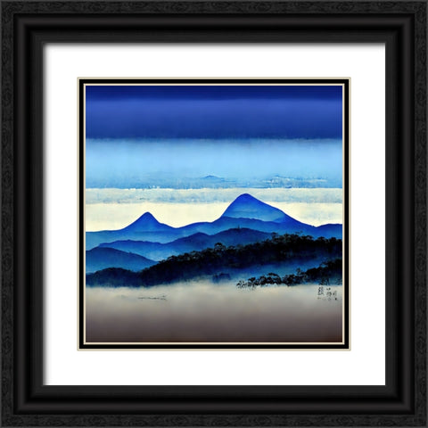 Mountain Layers 1 Black Ornate Wood Framed Art Print with Double Matting by Screendoor