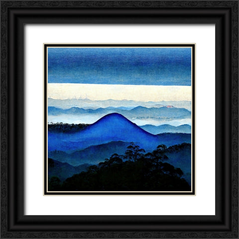 Mountain Layers 2 Black Ornate Wood Framed Art Print with Double Matting by Screendoor