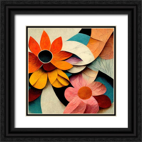 Paper Flowers 18 Black Ornate Wood Framed Art Print with Double Matting by Screendoor