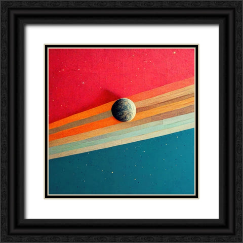 Rainbow Planet Black Ornate Wood Framed Art Print with Double Matting by Screendoor