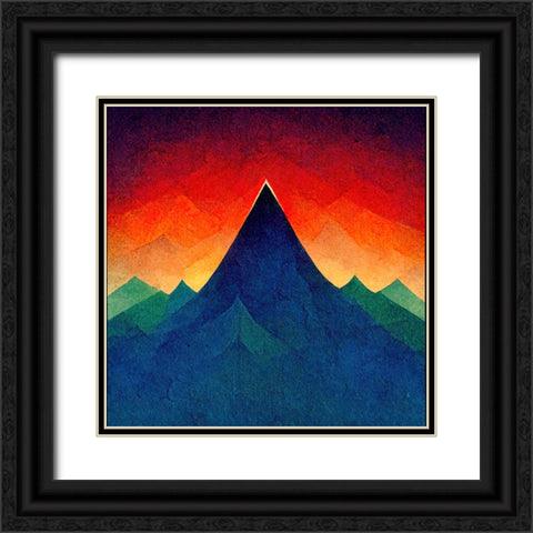 Rainbow Volcano 1 Black Ornate Wood Framed Art Print with Double Matting by Screendoor