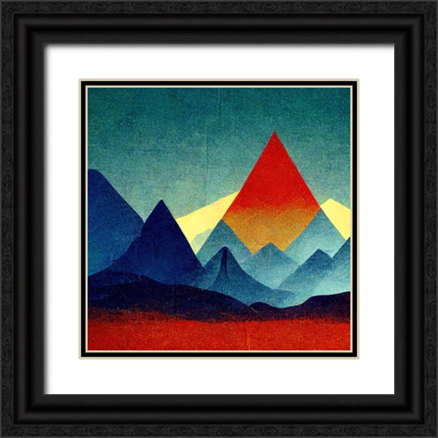 Rainbow Volcano 2 Black Ornate Wood Framed Art Print with Double Matting by Screendoor