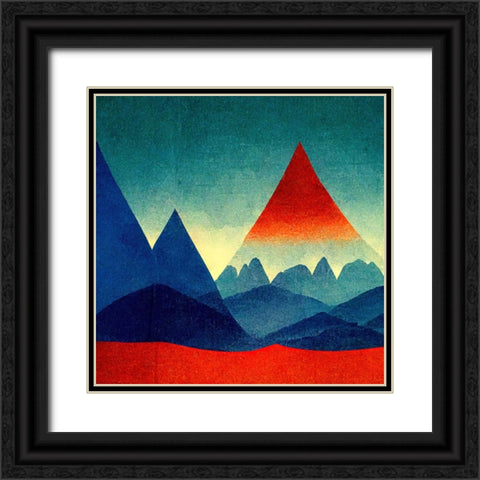 Rainbow Volcano 3 Black Ornate Wood Framed Art Print with Double Matting by Screendoor