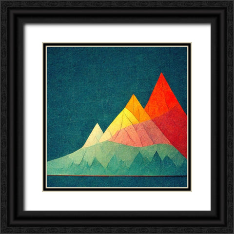 Rainbow Volcano 4 Black Ornate Wood Framed Art Print with Double Matting by Screendoor